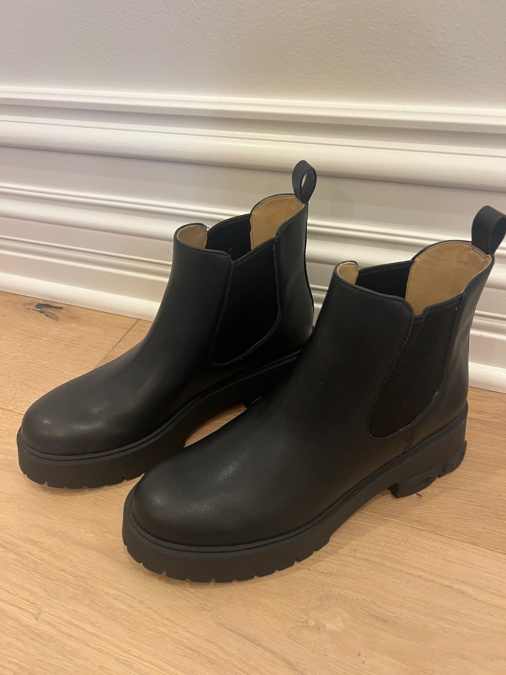 Womens Black Coach Chelsea Platform Boots - Picture 4 of 17
